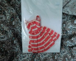 956 BARBIE DOLL BUSY MORNING ORANGE STRIPE SUNDRESS, TAG 1963 OR WHITE TELEPHONE CHOICE